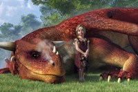 A Little Girl And Her Dragon Fine Art Print