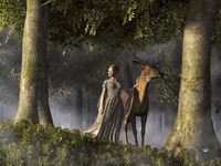 Elf And Buck Fine Art Print