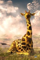 Sitting Giraffe Fine Art Print