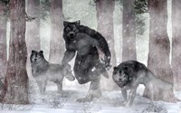 Werewolf And Wolves Fine Art Print