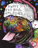 Christmas Pitbull Fine Art Print