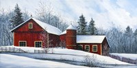 Red Barn Winter Fine Art Print