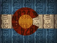 Colorado State Flag License Plates Fine Art Print