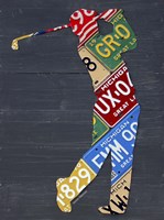 Golfer License Plateart Fine Art Print