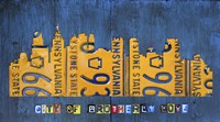 Philly Skyline License Plate Art Fine Art Print