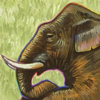 Elephant Pop Profile Fine Art Print