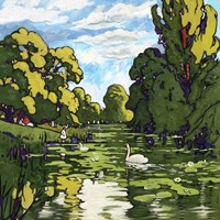 Pop London Landscape Gardens Fine Art Print