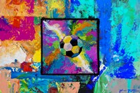 Window into the Soccer Universe - Pink and Cyan Football Fine Art Print