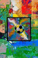 Window into the Soccer Universe-  Red and Green Football Fine Art Print