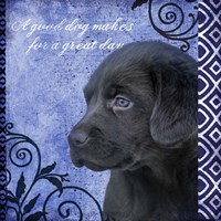 Blue Pup Pattern Fine Art Print