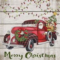 Vintage Christmas Truck-D Fine Art Print