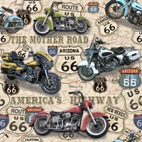 Vintage Motorcycles on Route 66-A Fine Art Print