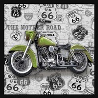 Vintage Motorcycles on Route 66-H Fine Art Print