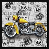 Vintage Motorcycles on Route 66-V Framed Print
