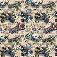 Vintage Motorcycles on Route 66-Y Fine Art Print
