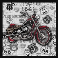 Vintage Motorcycles on Route 66-1 Framed Print
