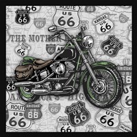 Vintage Motorcycles on Route 66-2 Fine Art Print