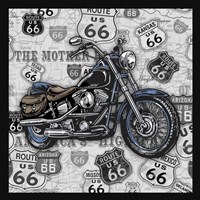 Vintage Motorcycles on Route 66-3 Fine Art Print