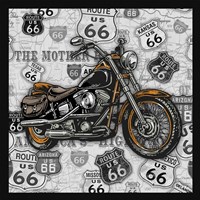Vintage Motorcycles on Route 66-4 Fine Art Print