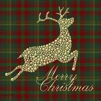 Merry Christmas Plaid - Gold Fine Art Print