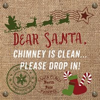 Christmas on Burlap - Dear Santa Fine Art Print
