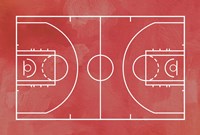 Basketball Court Red Paint Background Fine Art Print