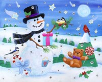 Blue Moon Snowman Fine Art Print