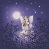 Girl With Night Flower Fine Art Print