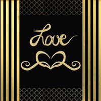 Black & Gold - Feathered Fashion Love Framed Print