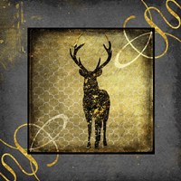 Black & Gold - Stag Framed Print
