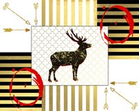Gold Love Stag Right Fine Art Print