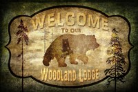 Welcome - Lodge Black Bear 1 Fine Art Print