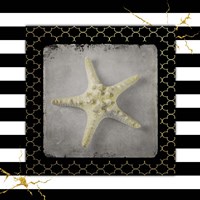 Golden Sea With Stripes Fine Art Print