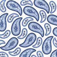 Camo Paisley 4 Blue Fine Art Print