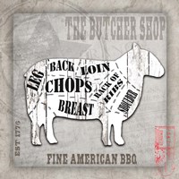 American Butcher Shop sheep Framed Print