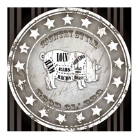 Good Ol' BBQ Square Pig Framed Print