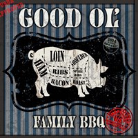 Good Ol' Family BBQ Square Pig Framed Print