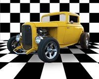Yellow Hotrod Fine Art Print
