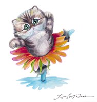 Kitten Ballerina Daisy Flower Dance Persian Cat Fine Art Print