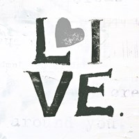 Live Gray Heart Fine Art Print