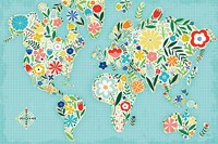 Floral World Blue Fine Art Print