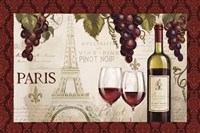 Wine in Paris I Damask Border Fine Art Print