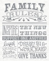 Family Rules II Gray Words Fine Art Print