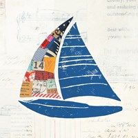 Nautical Collage IV on Newsprint Framed Print