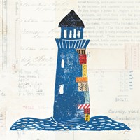 Nautical Collage II on Newsprint Fine Art Print