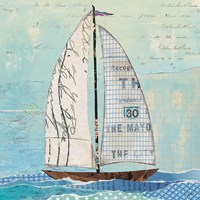 At the Regatta III Sail Sq Fine Art Print