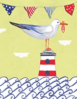 Coastal Bird I Flags Fine Art Print