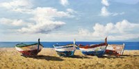 Boats on the Beach Fine Art Print