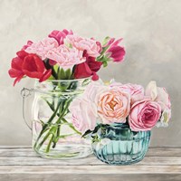 Fleurs et Vases Blanc I Fine Art Print