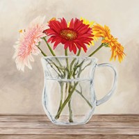 Fleurs et Vases Jaune I Fine Art Print